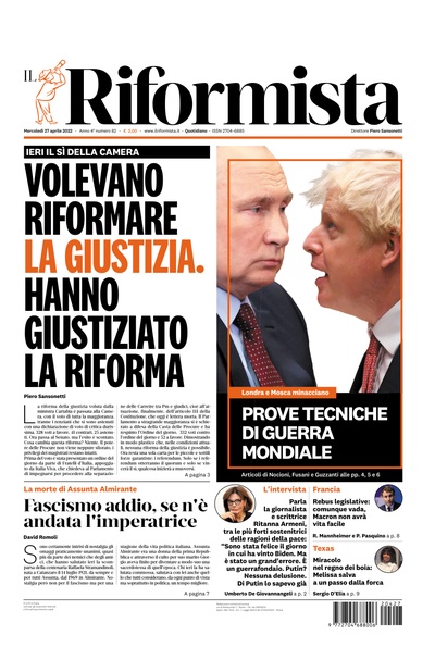 mercoledì 27 aprile 2022