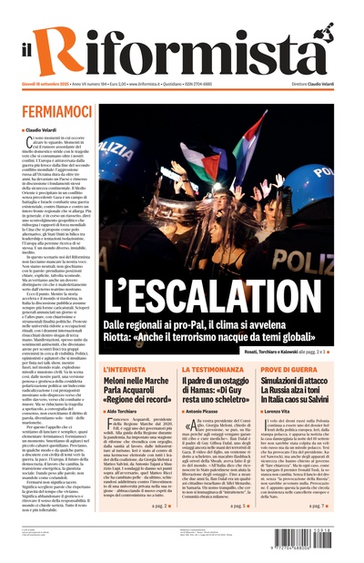giovedì 18 settembre 2025