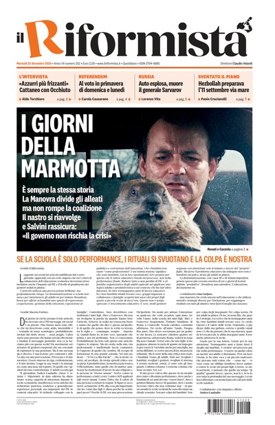 martedì 23 dicembre 2025