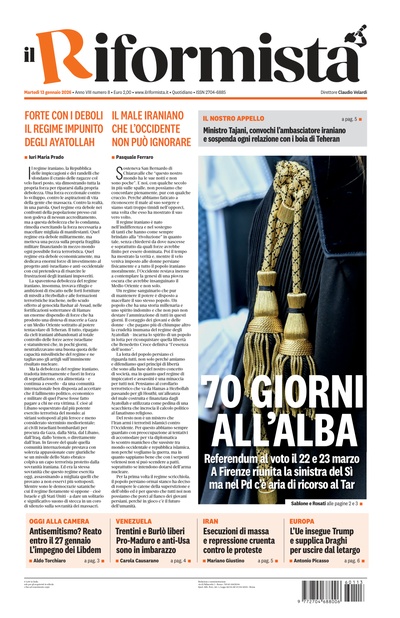 martedì 13 gennaio 2026