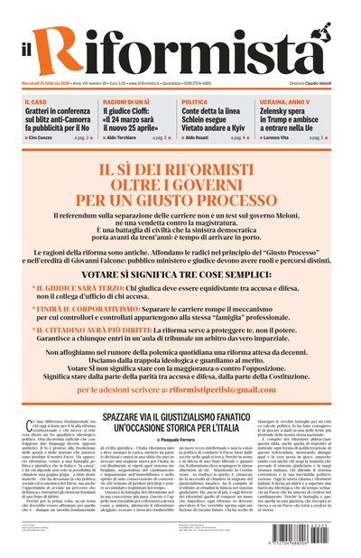 mercoledì 25 febbraio 2026