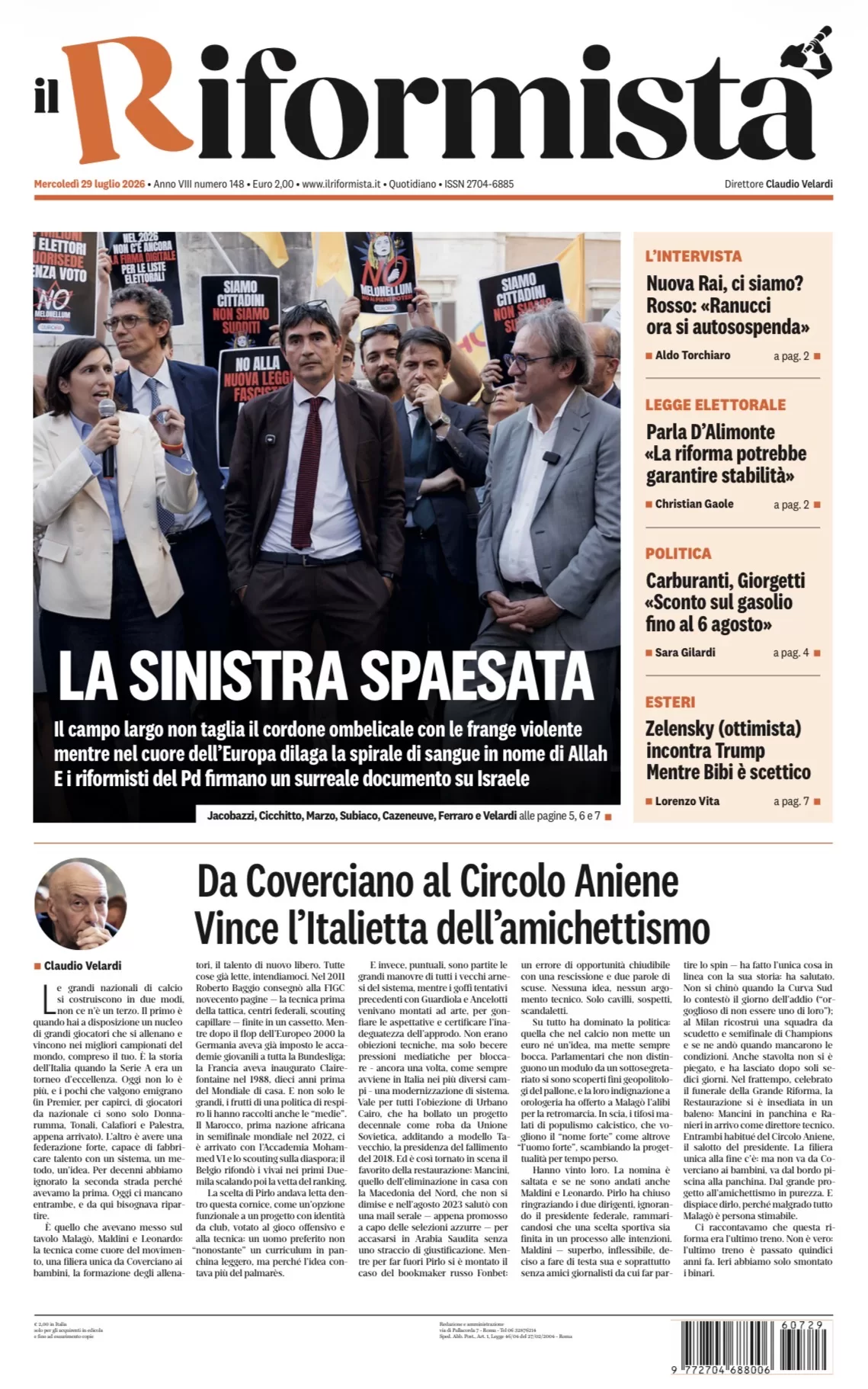 Mercoledì 29 luglio 2026