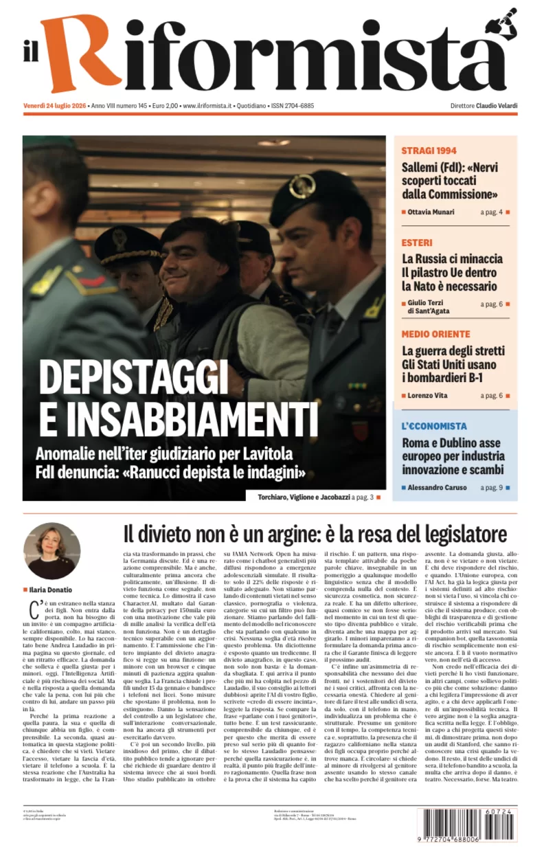 Venerdì 24 luglio 2026