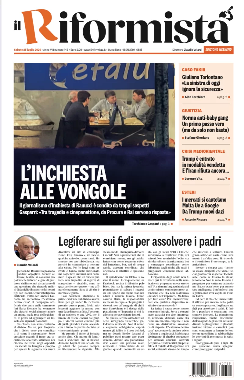 Sabato 25 luglio 2026