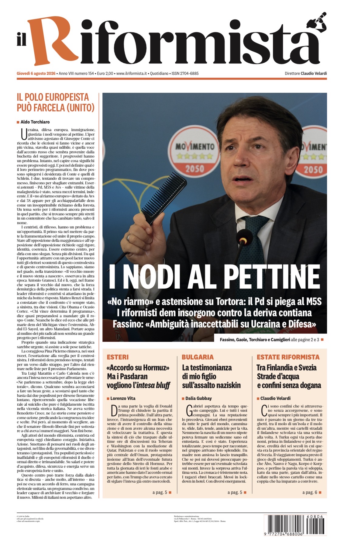 Giovedì 6 agosto 2026